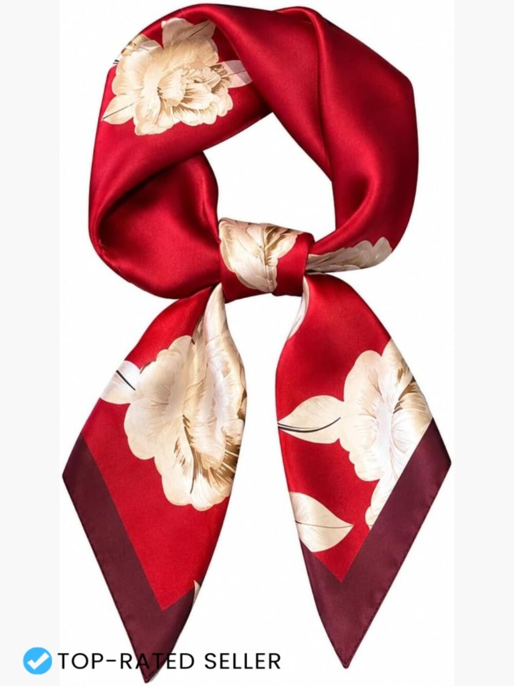 Satin Square Scarf Silky Soft Floral Fashion Head Wrap Lightweight Accessory